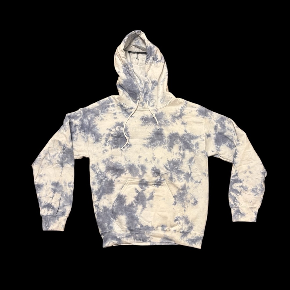 Unisex Tie-Dye Hoodie Blue and White Gildan Small Custom Homemade